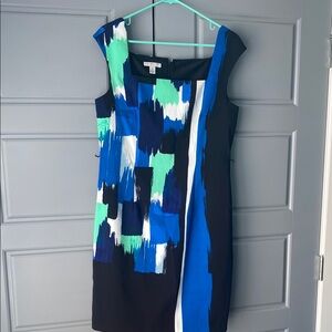 London Style Blue/black Work Dress